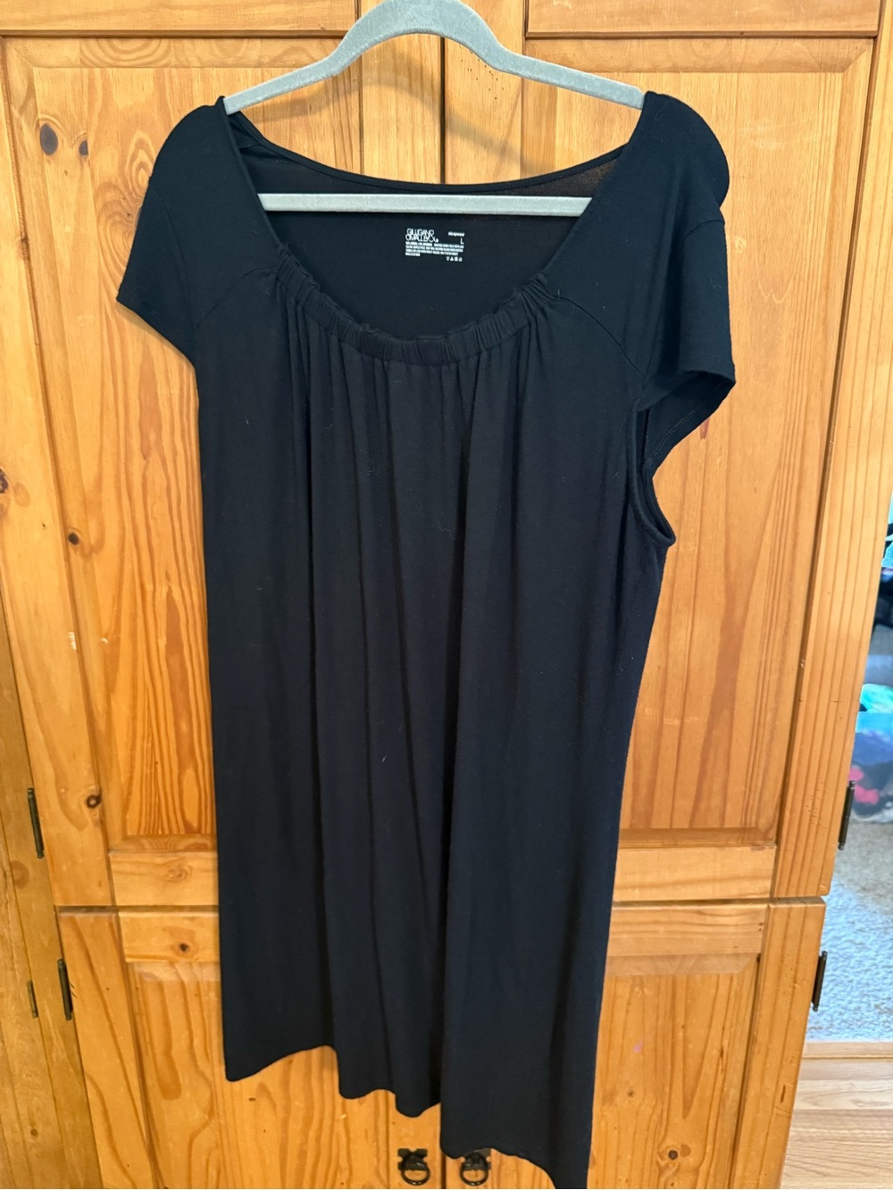 Gilligan & O'Malley Black Sleepwear Top - Elastic Neckline
